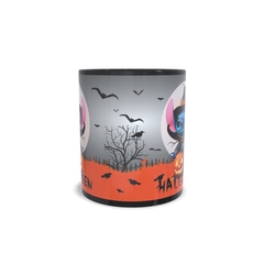 Caneca Stitch Hallowen super charmosa 325ml em cerâmica Preta da Orathea na internet