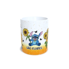 Caneca Stitch Amigo são Flores 325ml em cerâmica da Orathea na internet