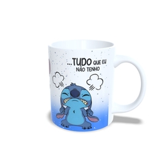 Caneca Stitch Paciência é tudo 325ml em cerâmica da Orathea - Personalize Canecas Azulejos e mais | Orathea Presentes