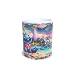 Caneca Stitch A Vida é para se Viver em cerâmica 325ml Orathea na internet