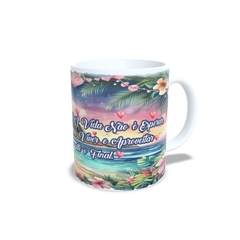 Caneca Stitch A Vida é para se Viver em cerâmica 325ml Orathea - Personalize Canecas Azulejos e mais | Orathea Presentes