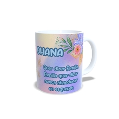 Caneca Stitch Ohana Família 325ml em cerâmica da Orathea - Personalize Canecas Azulejos e mais | Orathea Presentes