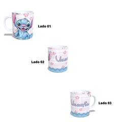 Caneca Stitch personalizada com nome 325ml em cerâmica da Orathea - loja online