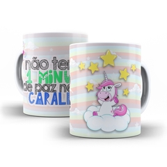 Caneca Unicornio Não tem um minuto de Paz 325ml em ceramica Orathea 