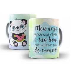 Caneca Urso Panda Meu Anjo a Dieta 325ml em ceramica Orathea