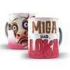 Caneca Vaquinha Miga sua Loka 325ml em ceramica Orathea 