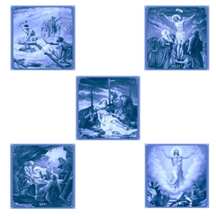 Kit de 15 Quadros Via Sacra em azulejo decorativo Estilo Português vários tamanhos Orathea - Personalize Canecas Azulejos e mais | Orathea Presentes