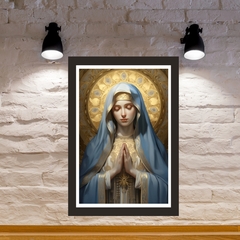 Quadro Religioso Virgem Maria 21x30cm Moldura Preta marca Orathea - comprar online