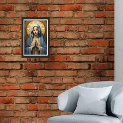 Quadro Religioso Virgem Maria 21x30cm Moldura Preta marca Orathea na internet