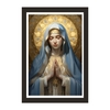 Quadro Religioso Virgem Maria  21x30cm Moldura Preta marca Orathea