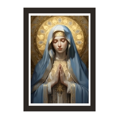 Quadro Religioso Virgem Maria  21x30cm Moldura Preta marca Orathea