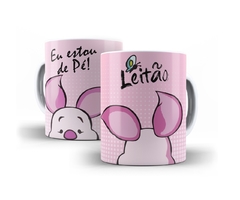 Caneca de Cerâmica - Ursinho Pooh - Leitão - Coleção 1