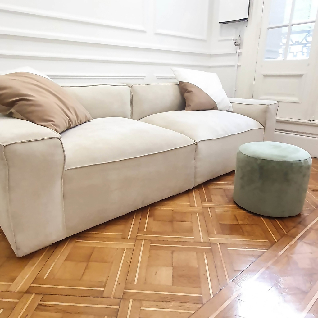 Sofá modular doble de madera