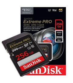 CARTÃO SANDISK SD EXTREME PRO 256GB 200MB/S 4K UHD na internet