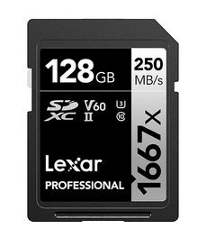 CARTÃO LEXAR SD 128GB 250MB/S V60 4K SILVER