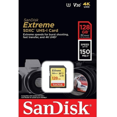 Cartão SanDisk SD 128Gb 150mb/s Extreme SDHC 4k - comprar online