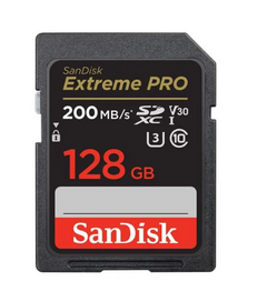 CARTÃO SANDISK SD EXTREME PRO 128GB 200MB/S 4K UHD