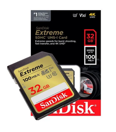 Cartão SanDisk SD 32Gb 100mb/s Extreme SDHC 4k na internet