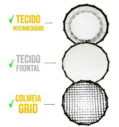 Imagem do SOFTBOX PARABÓLICO GREIKA GSL-120 COM GRID