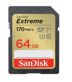 Cartão SanDisk SD 64Gb 170mb/s Extreme SDHC 4k