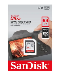 Cartão SanDisk SD 64Gb 100mb/s Ultra SDXC UHS -I na internet