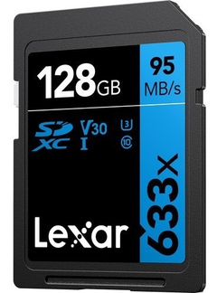 Cartão de Memória SDXC 128Gb Lexar 95mb/s 633x UHS-I V30 U3 4K-UHD PROFISSIONAL (Série BLUE) na internet
