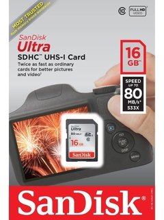 Cartão SanDisk SD 16Gb 80mb/s Ultra SDXC UHS -I - comprar online