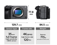 CÂMERA SONY CINEMATOGRÁFICA MIRRORLESS FX-3 - Foto Imagem Rio