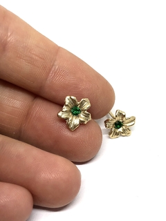 Aros Mini Flores Oro - comprar online