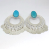 Aros con turquesa plateados