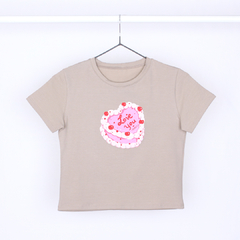 Remera Baby Tee Cake love you