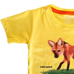 Imagem do Camiseta infantil lobo-guará - amarela - 100% algodão unissex
