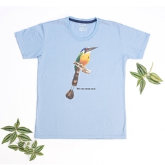 Camiseta feminina udu - azul-claro - 100% algodão na internet