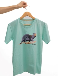 Camiseta feminina ariranha - verde-claro - 100% algodão na internet