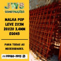 MALHA POP LEVE 2x3m 20X20 3,4mm EQ045