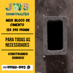 MEIO BLOCO ESTRUTURAL VAZADO CONCRETO 120 190 190MM