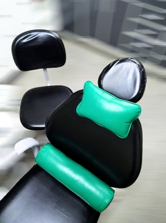 Juego de almohadones anatomicos cervical y lumbar eco cuero verde esmeralda - comprar online