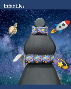 Juego de almohadones cervical y lumbar Infantil Lycra Espacio.