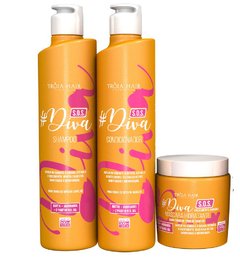 S.O.S Diva Hair Care Kit Shampoo Conditioner Mask by Tróia Hair