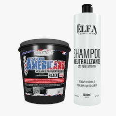 Kit American Straightening Black 1kg - Neutralizing Shampoo 1L