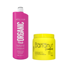 Kit Brazilian Blowout Lisorganic Pink and Bananut Intense Treatment Mask - Troia Hair & Qatar