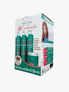 Hair Salon Treatment for Curly Hair - Cacheada Troia Hair - Curly Hair Moisturizing - 4 Steps - Troia Hair Cosmetics
