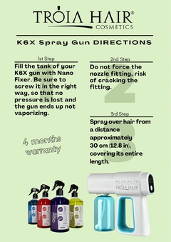 Spray Gun K6x Troia Hair & Kit keratin Treatment & Nano Fixer OPTION