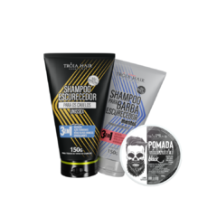 Hair and Beard Darkening Kit + Black Pomade - Troia Hair