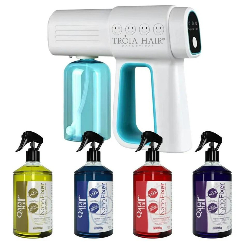 Spray per capelli Nano Vaporizzatore per capelli Nano Pistola a vapore  Colorazione per capelli Cura dei capelli Pelle del viso Spa Umidificatore  Serbatoio da 280 ml Blu Nano Vapore misto - Accessori