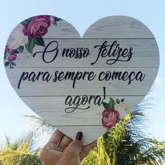 Plaquinha Coração Rosas - comprar online