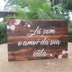 Plaquinha em MDF Marsala - Quando eu Casar