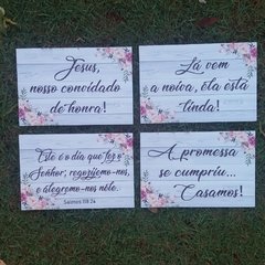 4 plaquinhas pajem + 2 placas das cadeiras Rosê - comprar online