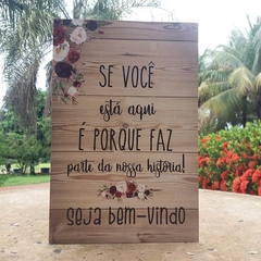 Placa de Boas Vindas / Recepção - comprar online