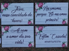 Kit com 4 plaquinhas Rosas - comprar online